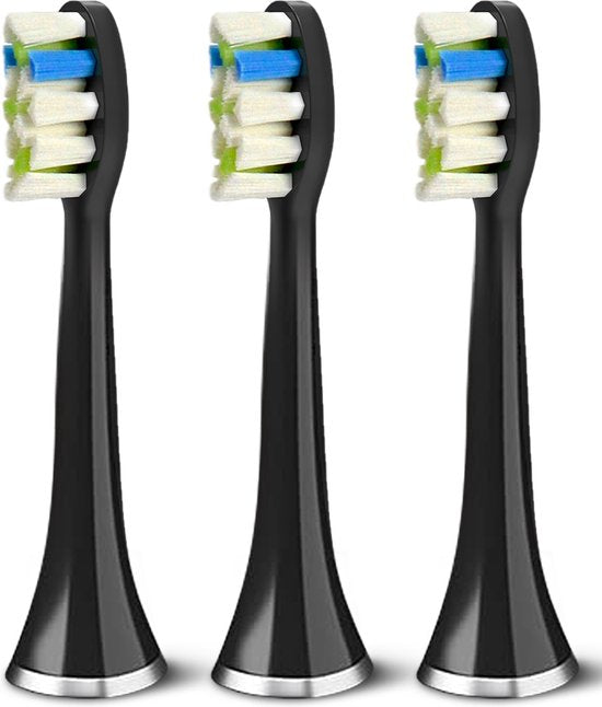 Têtes de brosse à dents électrique - Bintoi® iSonic ProClean - 3 pièces - Convient à Bintoi iSonic D700/D600 - Approvisionnement annuel - Noir