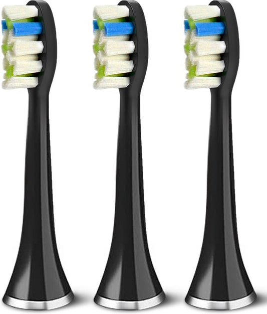 Têtes de brosse à dents électrique - Bintoi® iSonic ProClean - 3 pièces - Convient à Bintoi iSonic D700/D600 - Approvisionnement annuel - Noir