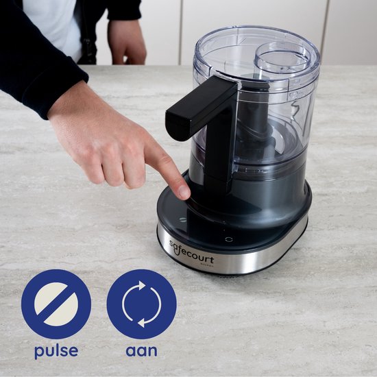 Safecourt Kitchen Chopper - Hachoir alimentaire - Lames flottantes - Broyeur à glace - 700ml - Noir/RSF