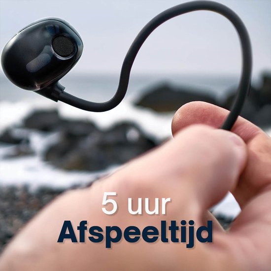 Écouteurs à conduction osseuse Grundig - Écouteurs Bluetooth avec 5 heures d'autonomie - Écouteurs sans fil pour la musique et les appels mains libres - Câble de chargement USB-C inclus.
