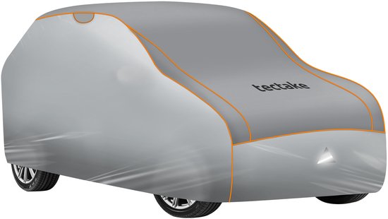 tectake® Car Cover - Voile de voiture extérieure - Protection contre la grêle - Couverture imperméable avec 3 sangles réglables - Respirante - Housse de protection de voiture avec sac de rangement - Compatible avec de nombreux modèles - Dimensions (LxLxH)
