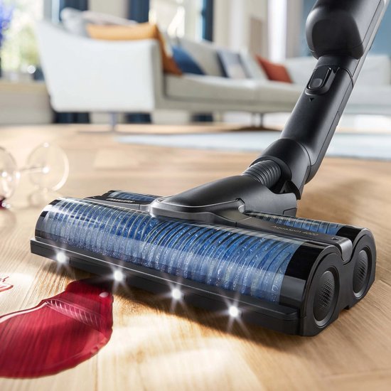Philips - AquaTrio Cordless 9000 Series - Aspirateur et serpillière - Durée d'utilisation : 116 min - 2 piles incluses (25,2 V) - Sans sac et AquaSpin - Plastique et métal - Noir