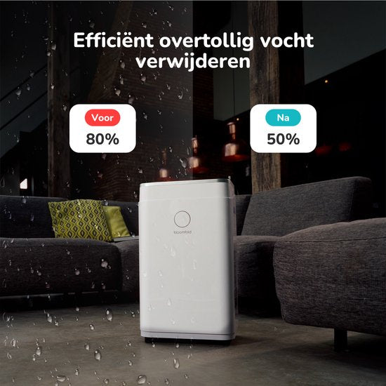 Déshumidificateur Bloomfold - 25L par jour - Fonction Lavage-Séchage incluse - Convient pour le salon, la chambre, la cave et la salle de bain - Déshumidificateur - Blanc