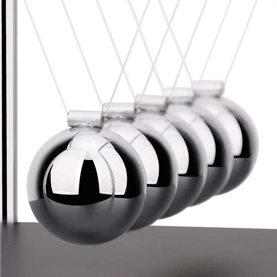 Newton cradle XL - Pendule de Newton de haute qualité - Balles - Bureau - Décoration - Physique - Accessoires - Bureau