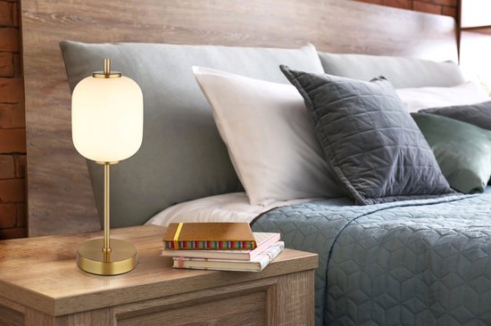 Globo - lampe à poser - EWALD - bronze - verre - Ø 14cm - LED - 15217T