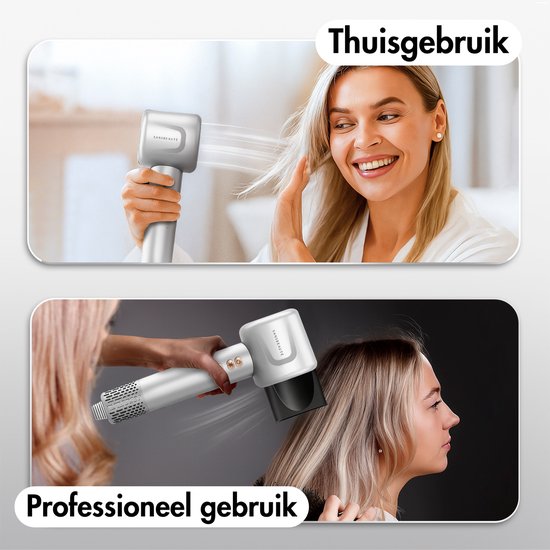 Sansbeauté® Sèche-cheveux avec diffuseur - Boucles - 110,000RPM - Sèche-cheveux ionique avec brosse - 4 accessoires - Sèche-cheveux de voyage - Curl Feun Set - Sèche Cheveux - Sèche-cheveux avec déflecteur - Sèche-cheveux - 1600W