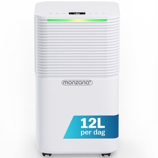 Déshumidificateur Monzana - 12L/jour Silencieux <38 dB 200W 20m² Roues - Blanc