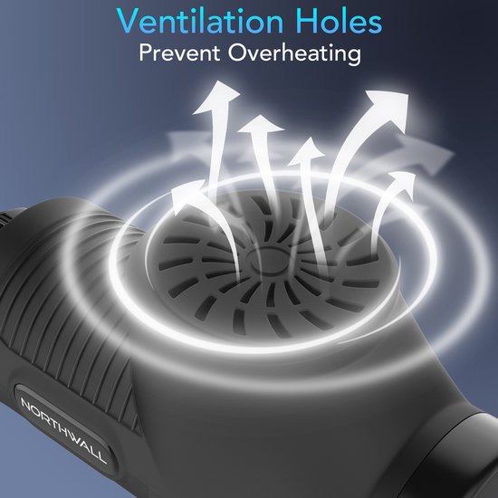 Northwall Massage Gun Professional Elite - Pistolet de massage avec étui et 6 accessoires - Appareil de massage sportif et de relaxation puissant et sans fil