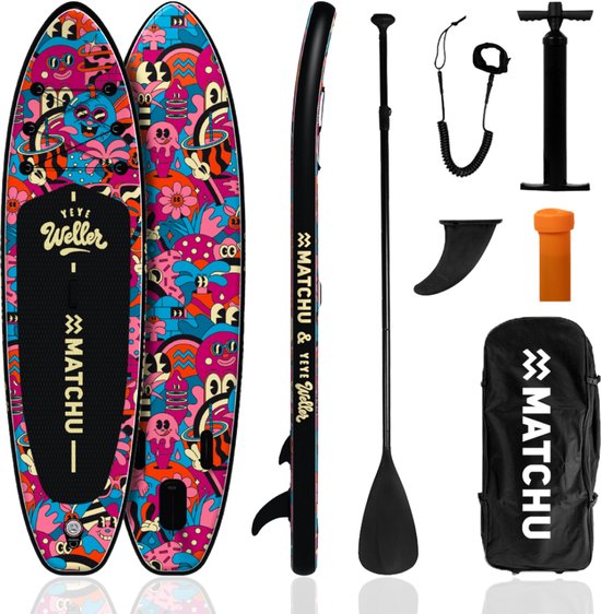 Matchu Sports - SUP board - Designed by Yeye Weller - Limited ART collection - Stand up paddle board - 320x81x15 - Inflatable - Premium quality
