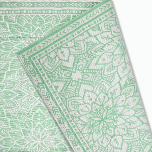 Goliving Tapis d'extérieur Summer Flora - 183x290CM - Tapis de jardin - Tapis d'extérieur - Tapis - Tapis de jardin - Réversible - Sac de transport inclus - Vert/Blanc