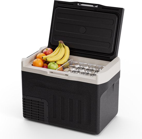 Auronic Electric Cool Box - Compresseur - 30L - 12V et 240 volts - Réfrigérateur de camping - Frigobox Car - Vert