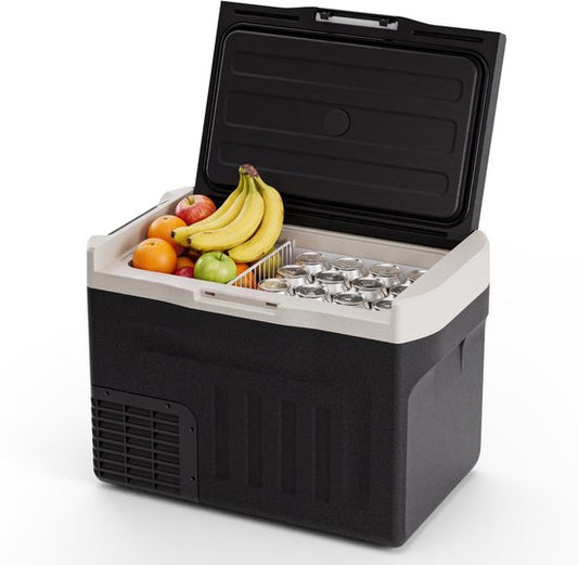 Auronic Electric Cool Box - Compresseur - 30L - 12V et 240 volts - Réfrigérateur de camping - Frigobox Car - Vert