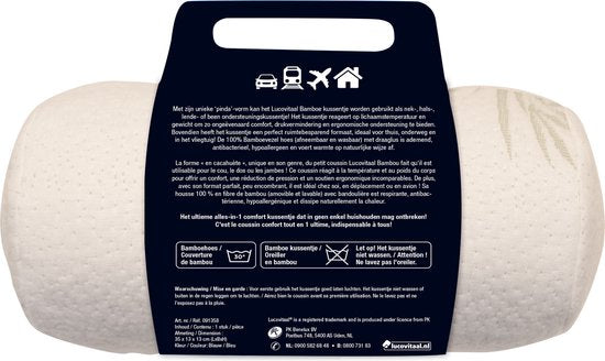 Lucovitaal Oreiller de cou en bambou blanc