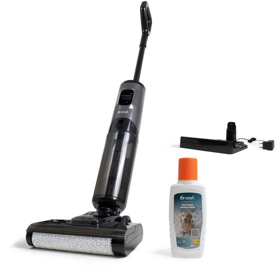 Nettoyeur de sols - 170W - Affichage, Station de nettoyage - Mop électrique - Gris - de Saaf