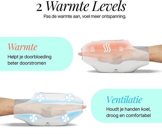 Dreaver Hand Massager Pro - Appareil de massage pour les mains - Rhumatisme/RSI/Artrose et douleurs articulaires - Réflexologie des mains - Sans fil