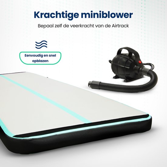 Flipflex Airtrack - Tapis de gymnastique - 3 mètres - 10cm d'épaisseur - tapis de gymnastique - avec mini-tour 600W - avec sac de transport de luxe - Gymnastique
