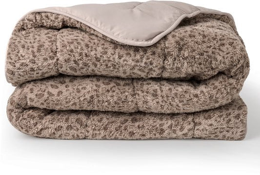 Soulsnooze Teddy Duvet Panther Taupe 240×220 - Couette 2-en-1 sans housse - Couette lavable sans housse - Couverture - Couvre-lit - Fluffy Plaid
