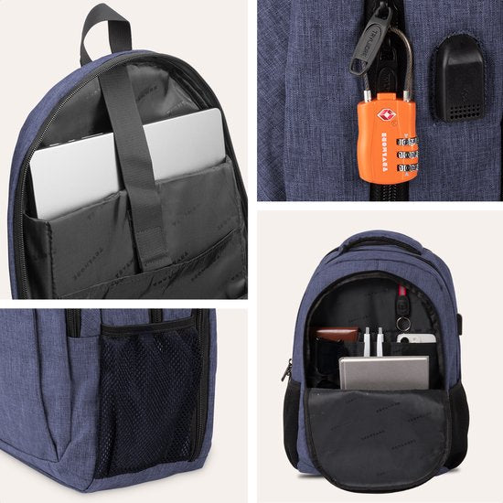 TRVLMORE Sac à dos - 28L - 15.6 inch - Sac à dos pour ordinateur portable - Sac d'école - Homme et Femme - Sacoche pour ordinateur portable - Splashproof Blue