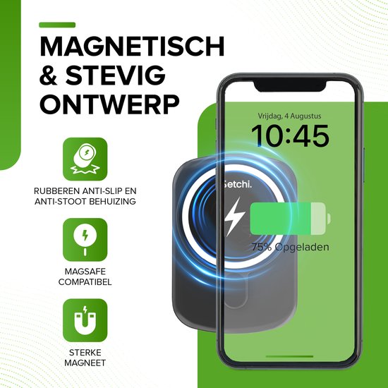 iSetchi Powerbank 10000 mAh - Petit - 20W USB-C - MagSafe