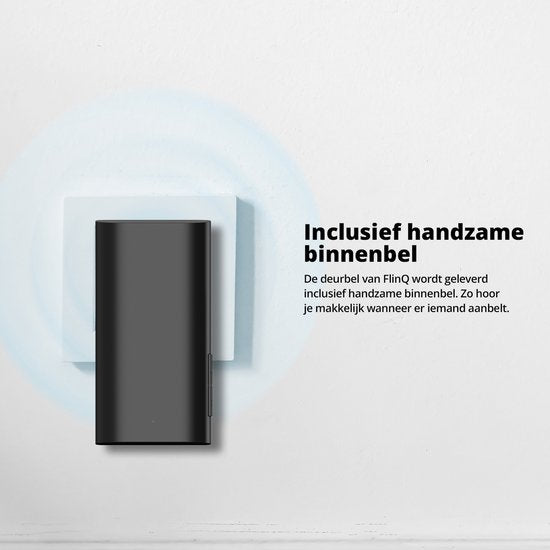 FlinQ Smart Doorbell - Sonnette sans fil - Sonnette avec caméra - Gong inclus - 1080P HD - Noir