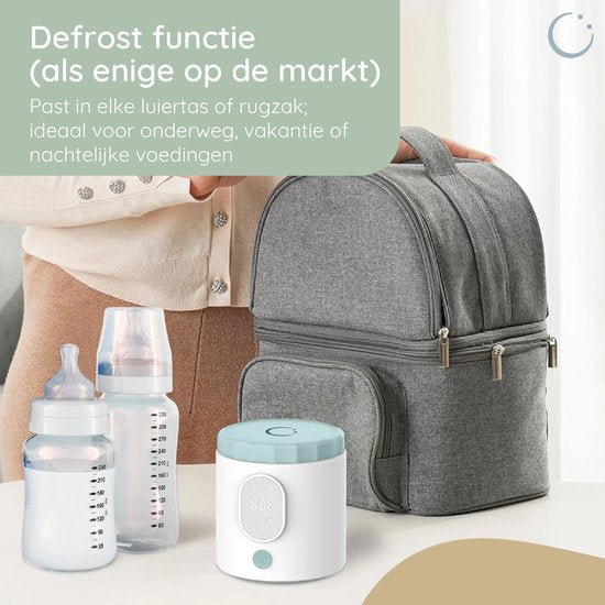 Chauffe-biberon portable Numsy - Sans fil - 6 adaptateurs inclus - 4 niveaux de température