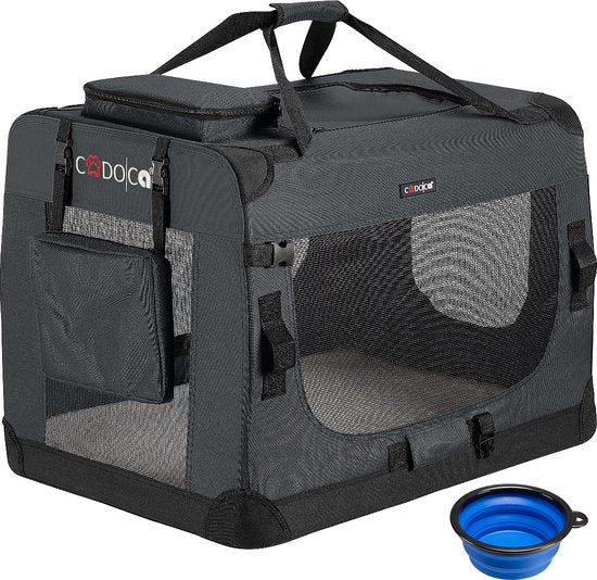 Cadoca Dogs & Cats Travel Basket L - 70x52x50cm - Anthracite