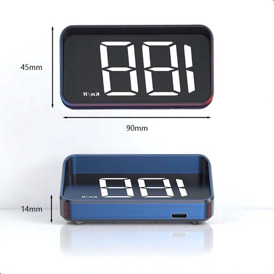 Tech Essentials Automatic - GPS Speedometer Auto HUD - USB-C - White - Head Up Displays - Plug and Play