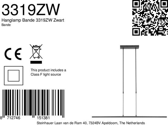 Steinhauer - lampe suspendue - Bande - noir - plastique métal - lampe design - LED - 3319ZW