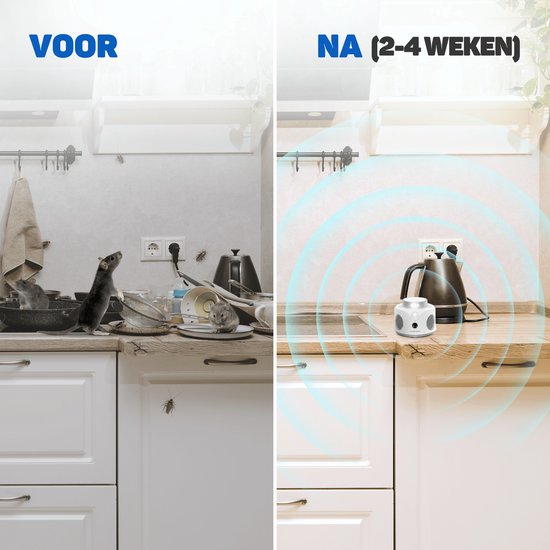 Vulpes Goods® Repellent - Répulsif à souris à ultrasons - Répulsif pour l'intérieur - Lutte contre les souris et les insectes respectueuse des animaux - Piège à souris respectueux des animaux - Protection à 360 degrés - Répulsif pour les nuisibles - Versi