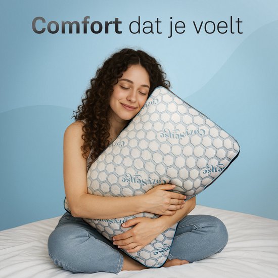 CozySense® PolarGel Pillow - Oreiller contre les douleurs cervicales - Oreiller de sommeil - Coussin Coolgel - Mousse à mémoire de forme remplissable - Dormir sur le côté, sur le dos et sur le ventre