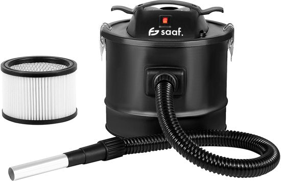 Aspirateur à cendres - Puissance 800W - Aspirateur à cendres - avec système de filtre HEPA - Tube en aluminium - Aspirateur à cendres pour poêle à pellets - 15L - Noir - de Saaf