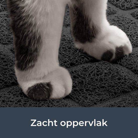 Tapis de litière pour chat - Tapis d'écoulement pour bac à litière - Toilette pour chat - Litière pour chat - Convient au bac à litière automatique - autonettoyant - Noir - Dutchwide