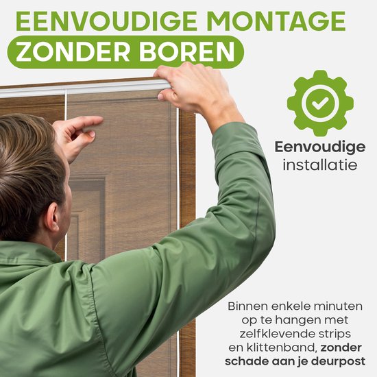 O'DADDY® Fly Curtain Slat Screen - 100x260 cm - Rideau de porte - Porte - Design ajustable - Fibre de verre - Moustiquaire de porte blanche