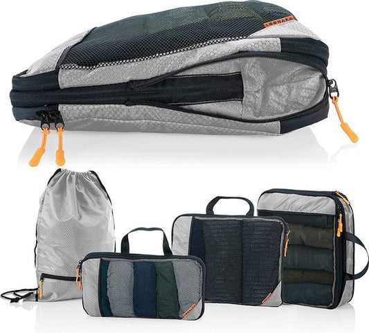 Cubes de compression pour valise et sac à dos avec sac de rangement, gris