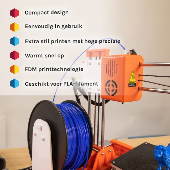 3D&Print Imprimante 3D pour débutants, enfants - Kit de construction - Pack de démarrage pour enfants - Orange