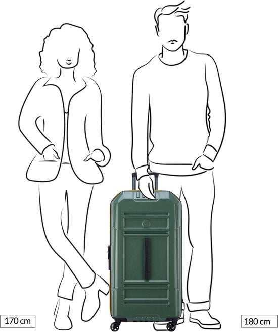 DELSEY PARIS Rempart Expandable 4 Double Rollers Trolley 80 Army Green Dark Green 79cm