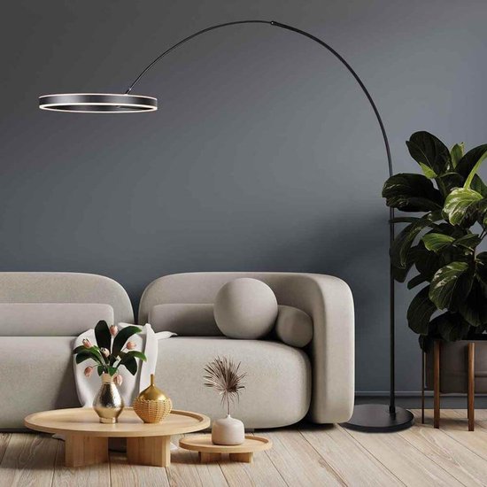 Steinhauer - lampadaire - Ringlux - noir - métal - lampe à arc - LED - 4130ZW