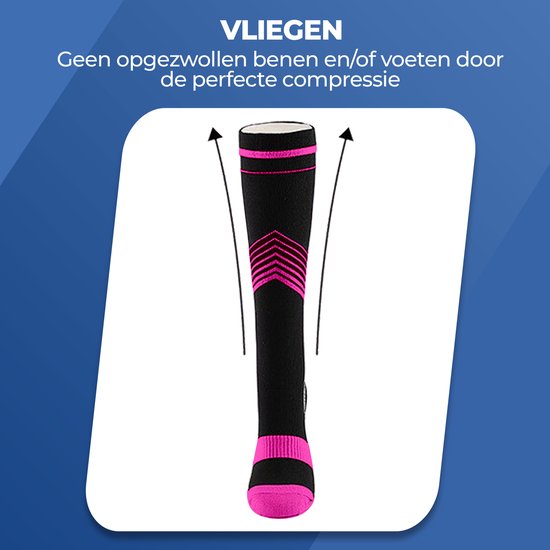 Chaussettes de compression Roegaarden - Chaussettes de compression - Chaussettes de soutien - Taille 40-44 - Rose