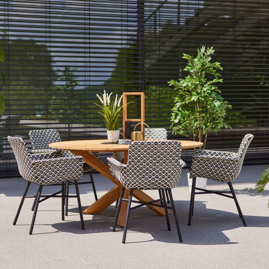 Chaise de jardin Hartman Athens - Osier Nouveau Rotin Blanc-Noir