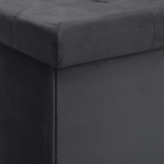 Tabouret de rangement Siège velours,Tabouret de rangement pliable 76x37.5x38cm,Gris SH70gr