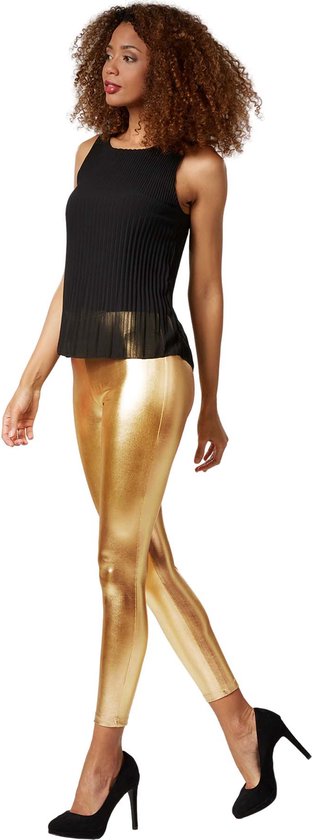 Dressforfun Leggings métallisés or XXL - déguisement costume halloween déguisement fête carnaval déguisement fête - 303596