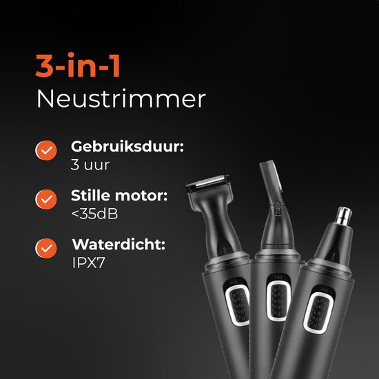 Skoov Tondeuse nez 3 en 1 - Nez, oreilles et sourcils - Pour hommes et femmes - Tondeuse pour poils de nez - Rechargeable