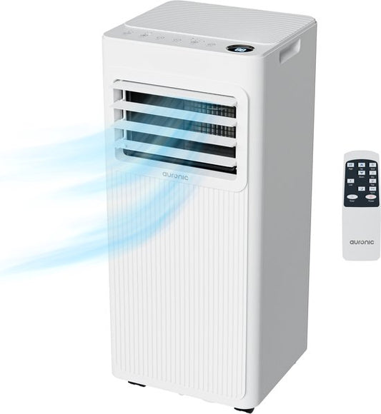 Auronic Mobile Air Conditioner - 7,000 BTU - 3-en-1 - Climatisation avec 2 kits d'étanchéité de fenêtre - Ventilateur - Déshumidificateur - refroidit jusqu'à 20m² - Blanc