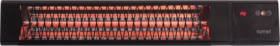Sunred - Triangle - Dark line - Noir - Modèle mural - Chauffage de terrasse - Technologie Carbon Rose Gold - 2500 W - ECO - 9 réglages - Télécommandable - SMART - APP - Timer - Chauffage électrique - Chauffage SMART - Chauffage SLIMME
