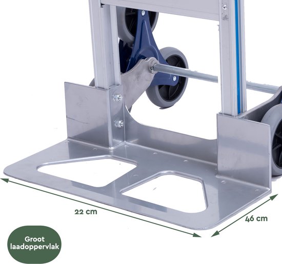 BRASQ Chariot pliable en aluminium - Capacité 150 KG - Chariot d'escalier - Chariot de transport - Chariot