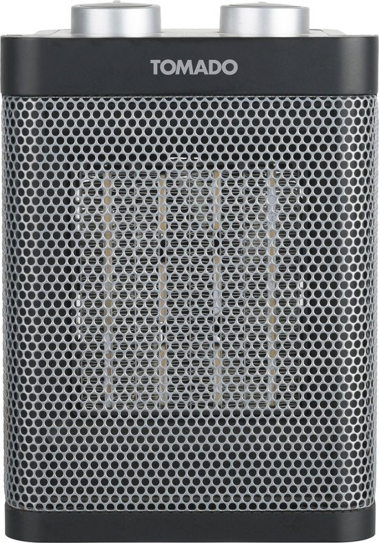 Tomado THC1501B - Chauffage céramique - 24m² - 1500 watts - 2 niveaux de chaleur - Noir/gris