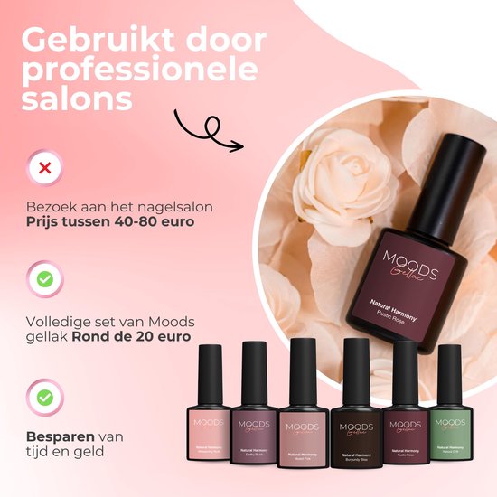 Moods Gellac 6-Piece Set - Gel Nail Polish Starter Pack - Vernis à ongles en gel - 8ML - Natural Harmony - Gellac - Nails - Chic Colours