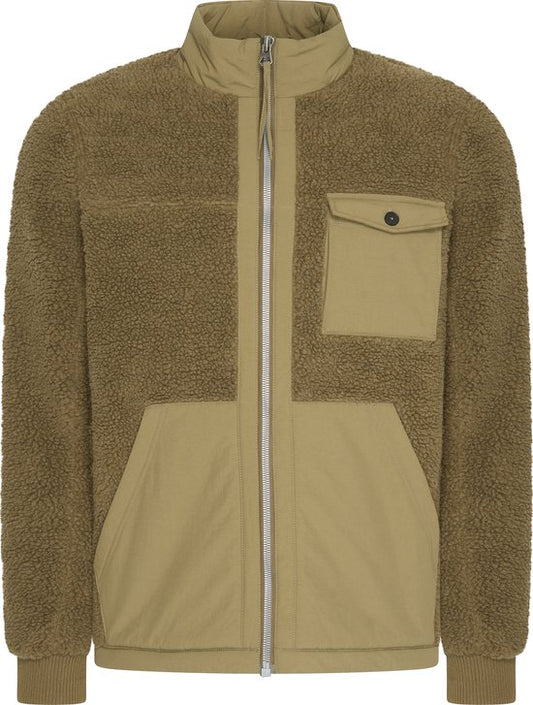 Mario Russo Teddy Jacket Stockholm - Veste homme - Manteau d'hiver homme - Cardigan homme - Army Green - M