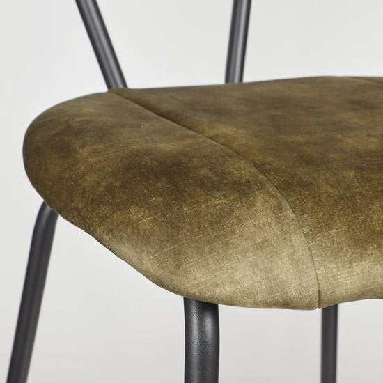 Chaise, Mica Decorations, Chaise de salle à manger Monroe, Tissu Adore, Vert