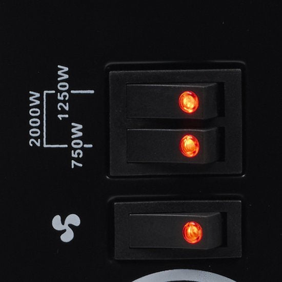 Tristar KA-5104 Convecteur de chauffage - 3 niveaux de chaleur - Avec minuterie - 750/1250/2000 W - Thermostat réglable - Fonction Turbo - Chauffage silencieux - Noir